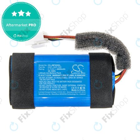 Batterie pour JBL Flip 6, 6800mAh, Li-Ion, 3.7V, GSP-1S2P-F6D, HQ