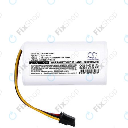 Batterie pour Xiaomi Mi Robot vacuum Mop 2 Lite, 2500mAh, Li-ion, 14.4V, 260V-4S1P, HQ