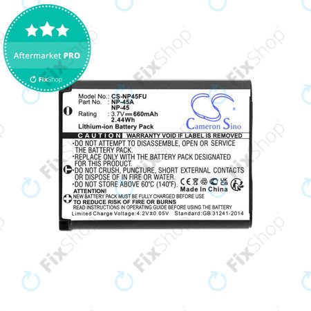 Batterie pour Leica, ALBA, Fujifilm, Avision, Praktica, Medion, 660mAh, Li-ion, 3.7V, NP-45, HQ