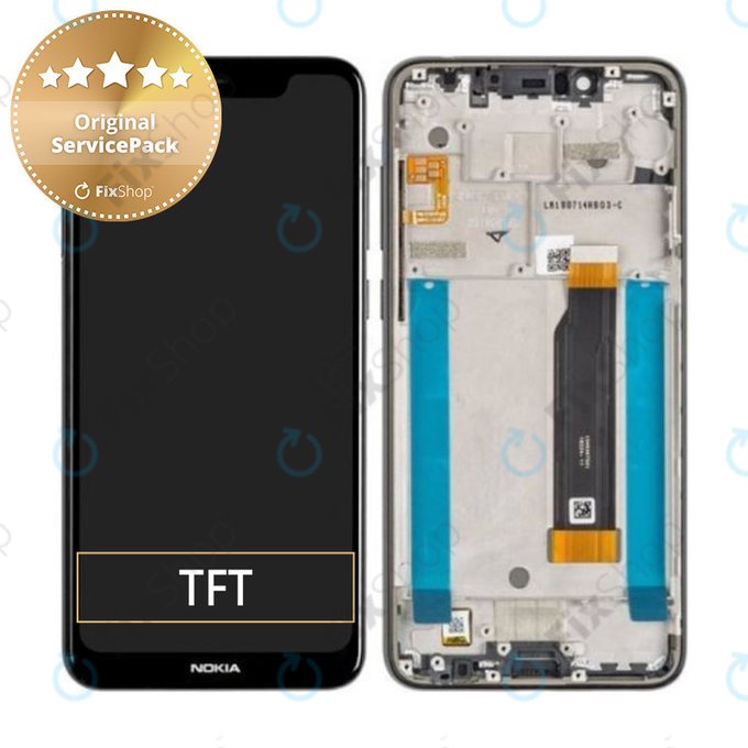 Nokia 5.1 Plus - Écran LCD + Écran tactile - Cadre (Noir) - 20PDABW0002 Genuine Service Pack