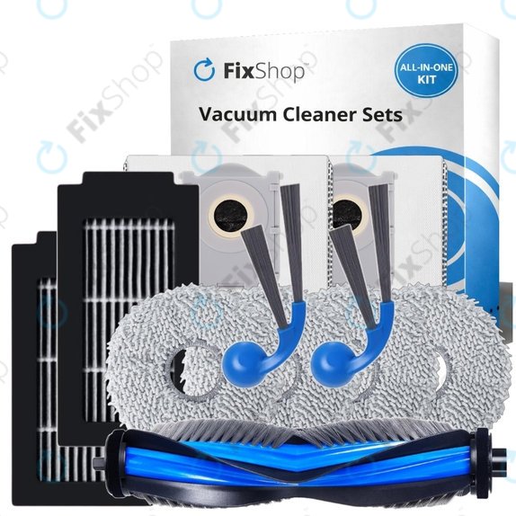 Kit de pièces de rechange pour Ecovacs Deebot T30C Omni (1x Brosse principale, 2x Filtre, 2x Brosse latérale, 4x Chiffon de vadrouille, 2x Sac à poussière)