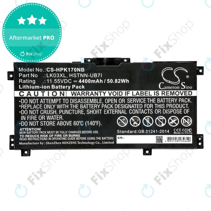 Batterie pour HP Pavilion X360 15-CR0001NM, 4400mAh, Li-Ion, 11.55V, LK03XL, HQ