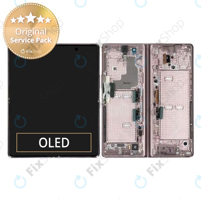 Samsung Galaxy Z Fold 2 F916B - Écran LCD + Écran Tactile + Cadre (Marron Mystique) - GH82-23968B Genuine Service Pack