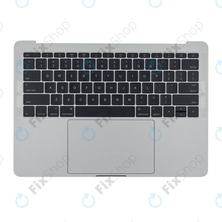 Apple MacBook Pro 13" A1708 (Fin 2016 - Mi 2017) - Cadre clavier supérieur + clavier US + microphone + trackpad + haut-parleurs (Argent)