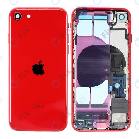 Apple iPhone SE (2e génération 2020) - Petites pièces du boîtier arrière (rouge)