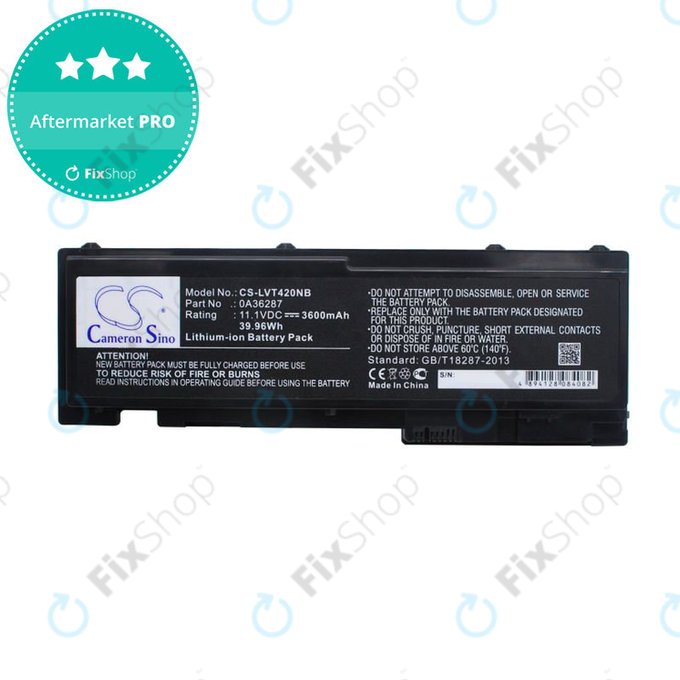 Batterie pour Lenovo Thinkpad T420s, T420si, 3600mAh, Li-Ion, 11.1V, 0A36287, HQ