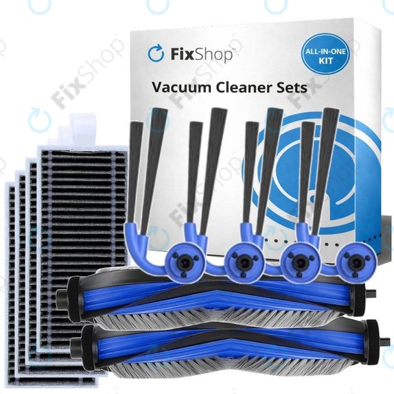 Kit de pièces de rechange pour Ecovacs Deebot X11 Pro, X11 (2x Brosse principale, 4x Filtre, 4x Brosse latérale)