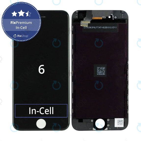 Écran In-Cell pour iPhone 6, Black, Tactile avec cadre, FixPremium