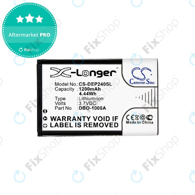 Batterie pour Doro 1370, 1372, 2404, 6040, 1200mAh, Li-ion, 3.7V, DBO-1000A, HQ