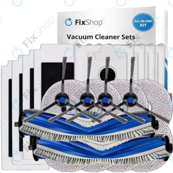 Kit de pièces de rechange pour Ecovacs Omni T30 (2x Brosse principale, 4x Filtre, 4x Brosse latérale, 8x Chiffon de vadrouille, 4x Sac à poussière)