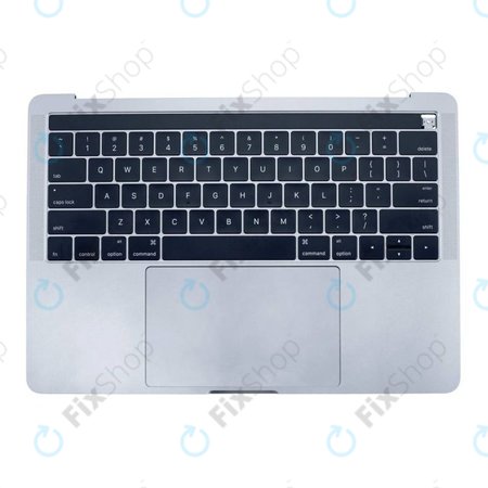 Apple MacBook Pro 13" A1706 (Fin 2016 - Mi 2017) - Cadre clavier supérieur + clavier US + microphone + trackpad + haut-parleurs (Argent)