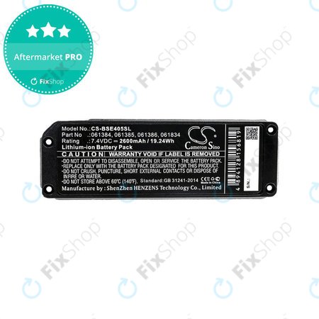 Batterie pour Bose 413295, SoundLink Mini, 2600mAh, Li-ion, 7.4V, 061384, HQ