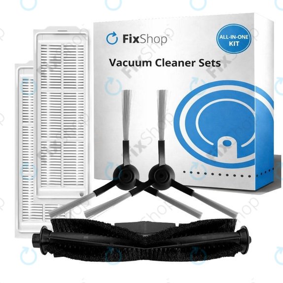 Kit de pièces de rechange pour Xiaomi Viomi V3 MAX (1x Brosse principale, 2x Filtres, 2x Brosses latérales)