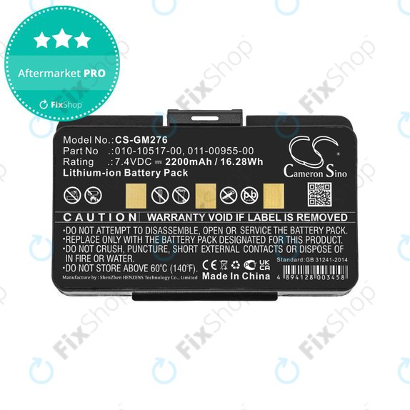 Batterie pour Garmin GPSMAP 276, 296, 376, 378, 478, 495, 2200mAh, Li-Ion, 7.4V, 010-10517-00, HQ