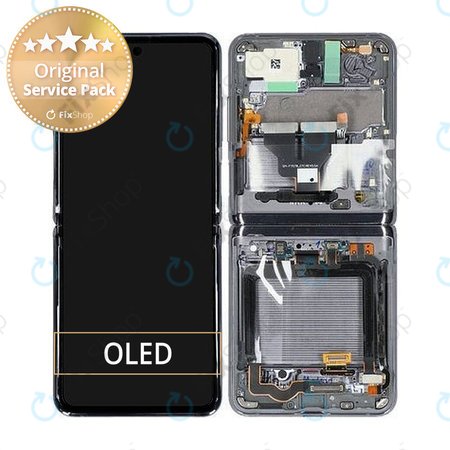 Samsung Galaxy Z Flip 5G F707B - Écran LCD + Écran Tactile + Cadre (Gris Mystique) - GH82-23351A Genuine Service Pack