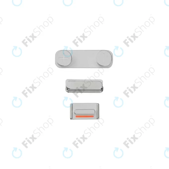 Apple iPhone 5S - Ensemble de boutons latéraux - Alimentation + Volume + Muet (Argent)