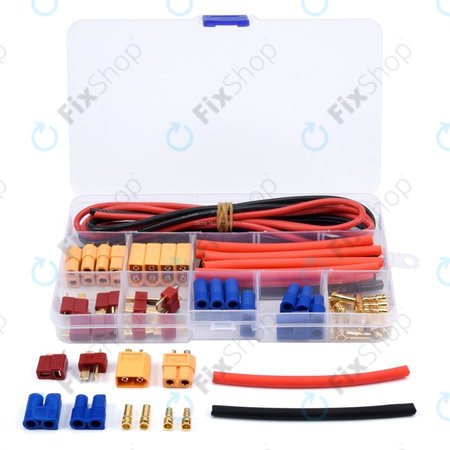 Amass - Kit de connecteurs de batterie (T-plug, EC3, XT60, T-plug, EC3, XT60, fil en silicone et gaine thermorétractable)