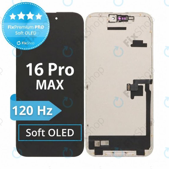 Écran Soft OLED 120Hz pour iPhone 16 Pro Max, Tactile avec cadre, FixPremium PRO