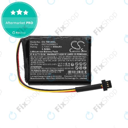 Batterie pour TomTom One 140, Go 500, 950mAh, Li-ion, 3.7V, P2, HQ