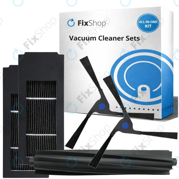 Kit de pièces de rechange pour Ecovacs Deebot X2 Omni (1x Brosse principale, 2x Filtre, 2x Brosse latérale)