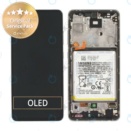 Samsung Galaxy A52 A525F, A526B - Écran LCD + Écran tactile + Cadre + Batterie (Blanc génial) - GH82-25229D, GH82-25230D Genuine Service Pack