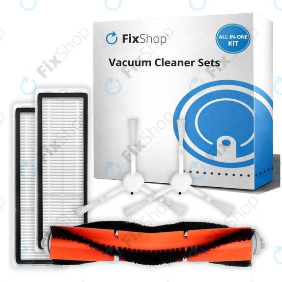 Kit de pièces de rechange pour Xiaomi Mi Robot Vacuum Mop (Mijia 1C), 2 (Mijia 2C) 2 Pro+ (Mijia 1T) (1x Brosse principale, 2x Filtre, 2x Brosse latérale)