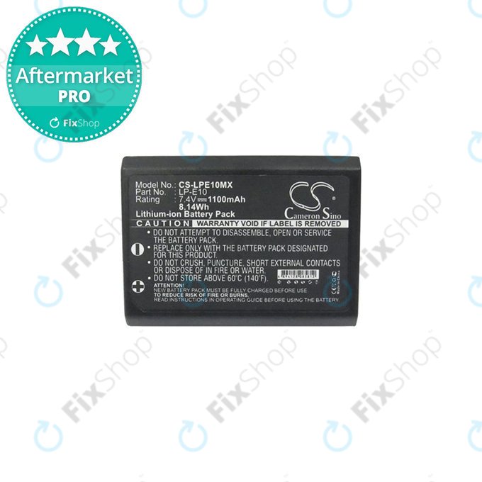 Canon EOS 1100D, 1200D, Kiss X50, Rebel T3, T5 - Batterie LP-E10 Li-Ion 1100mAh HQ