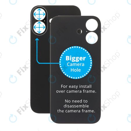 Apple iPhone 17 - Verre du boîtier arrière avec plus grand trou pour l'appareil photo (Black)