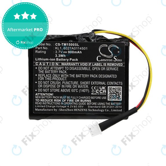 Batterie pour TomTom Via 1405, 900mAh, Li-Ion, 3.7V, 6027A0114501, HQ