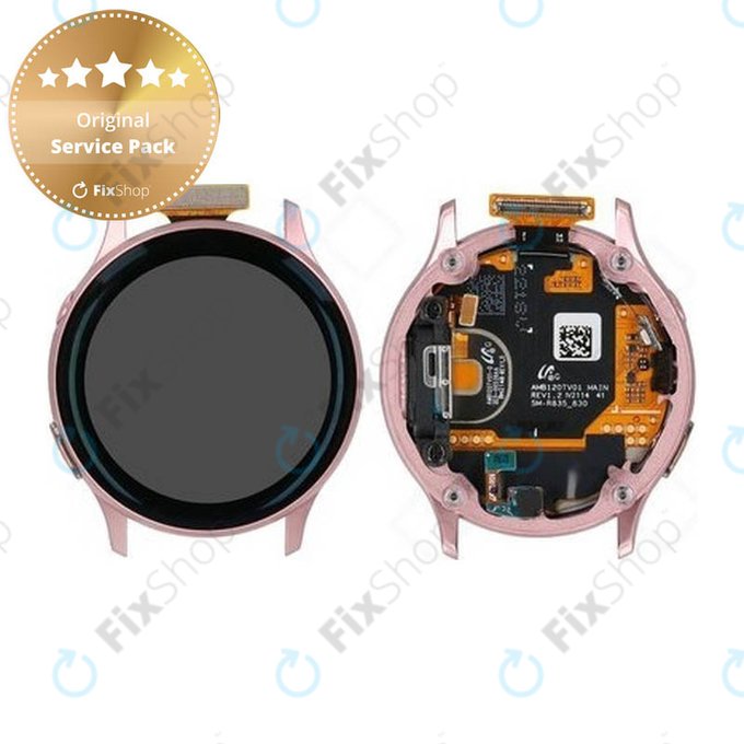 Samsung Galaxy Watch Active 2 40 mm R830, R835 - Écran LCD + Écran tactile + Cadre (Or) - GH82-21104B Genuine Service Pack