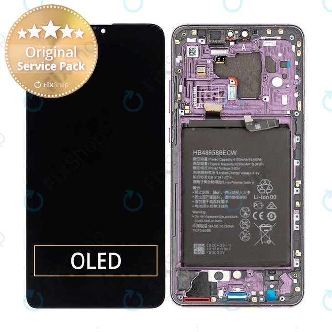 Huawei Mate 30 - Écran LCD + Écran Tactile + Cadre + Batterie (Violet Cosmique) - 02353EEK