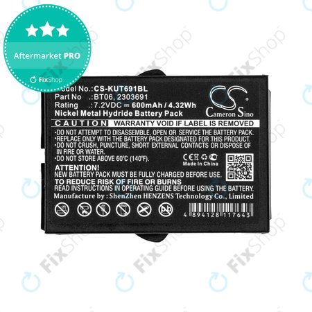 Batterie pour Ikusi TM60, 61, 62, 600mAh, Ni-MH, 7.2V, BT06, HQ