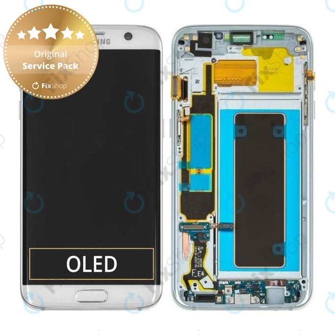 Samsung Galaxy S7 Edge G935F - Ecran LCD + Ecran Tactile + Cadre (Argent) - GH97-18533B, GH97-18594B, GH97-18767B Genuine Service Pack