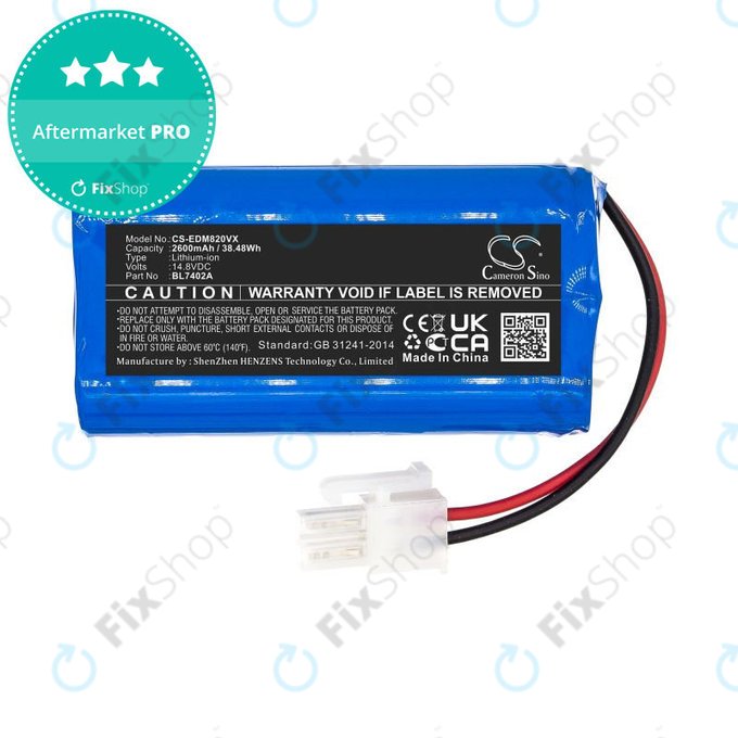 Batterie pour Ecovacs Deebot M82, Tesla RoboStar T50, T60, T80 Pro, 2600mAh, Li-Ion, 14.8V, BL7402A, HQ