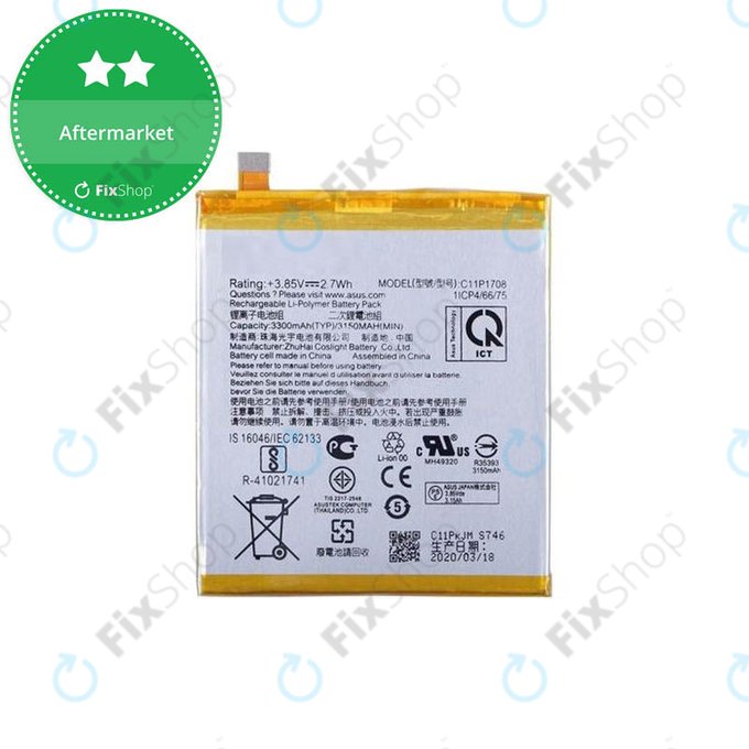 Asus ZenFone 5 ZE620KL, 5z ZS620KL - Batterie C11P1708 3150mAh