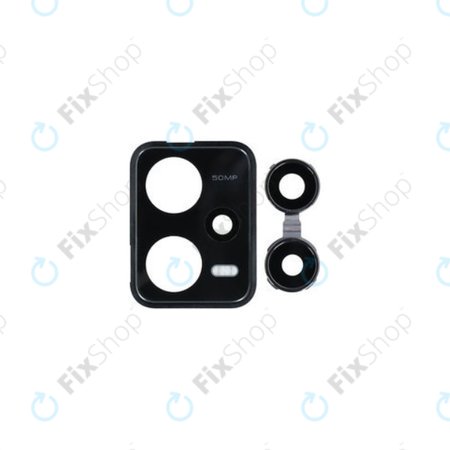 Xiaomi Redmi Note 12 Pro 5G - Objectif de caméra arrière + cadre (noir minuit) - Genuine Service Pack