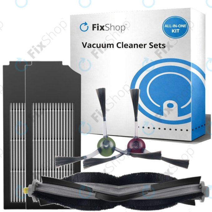 Kit de pièces de rechange pour Ecovacs X1 Omni, T10 (1x Brosse principale, 2x Filtre, 2x Brosse latérale)