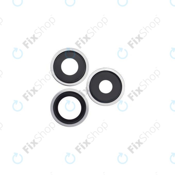 Apple iPhone 13 Pro, 13 Pro Max - Objectif de caméra arrière + cadre (Argent) - 3pcs