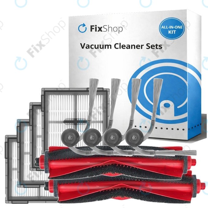 Kit de pièces de rechange pour Xiaomi Roborock Q10 VF, Q10 VF+, S8 Pro, S8 Pro Plus (2x Brosse principale, 4x Filtre, 4x Brosse latérale)
