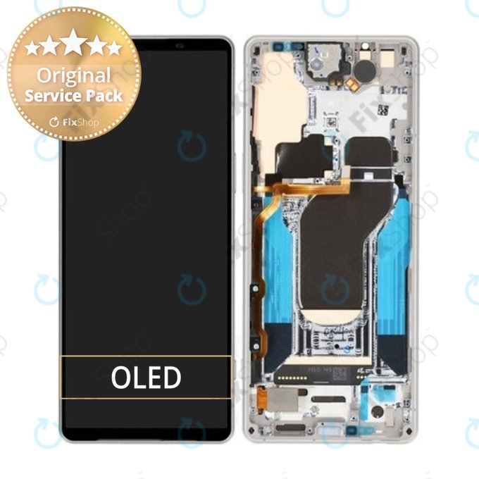 Sony Xperia 1 V - Écran LCD + Ecran Tactile + Cadre (Silver) - A5060571A Genuine Service Pack
