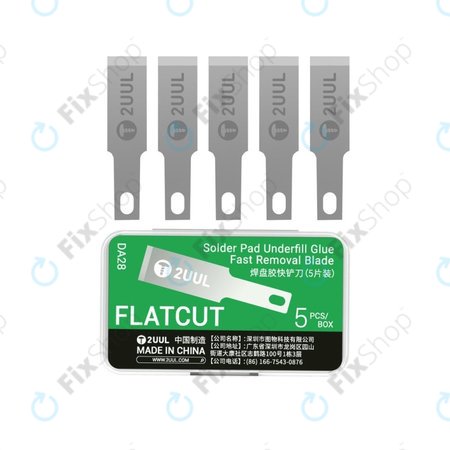 Lames pour retrait de colle Underfill, coupe plate, 2UUL DA28, 5 pcs/pack