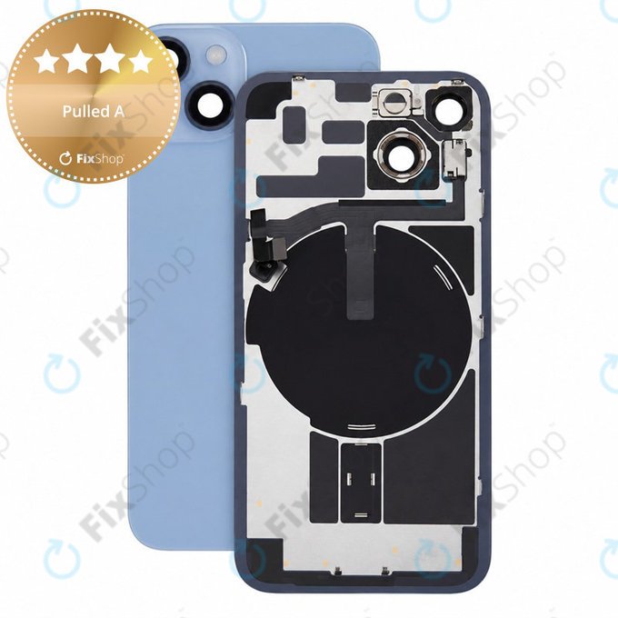 Verre de coque arrière pour iPhone 14, Blue, Pulled A