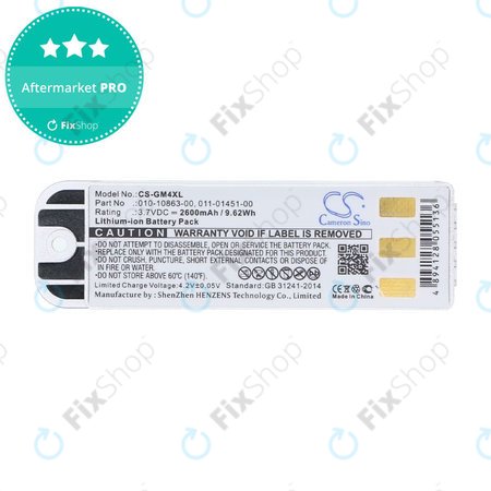 Batterie pour Garmin Zumo 400, 550, 2600mAh, Li-Ion, 3.7V, 010-10863-00, 011-01451-00, HQ