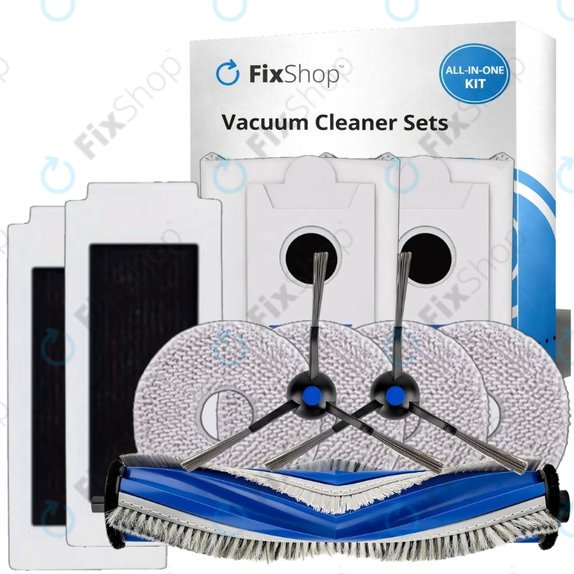 Kit de pièces de rechange pour Ecovacs Omni T30 (1x Brosse principale, 2x Filtre, 2x Brosse latérale, 4x Chiffon de vadrouille, 2x Sac à poussière)