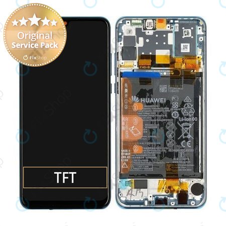 Huawei P30 Lite - Ecran LCD + Ecran Tactile + Cadre + Batterie (Bleu Paon) - 02353FQE, 02353DQS