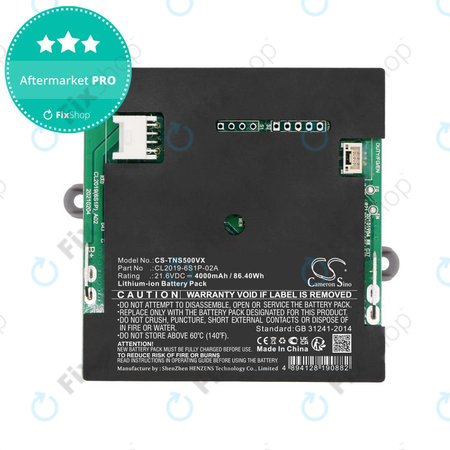 Batterie pour Tineco iFloor S5, 4000mAh, Li-Ion, 21.6V, CL2019-6S1P-02A, HQ