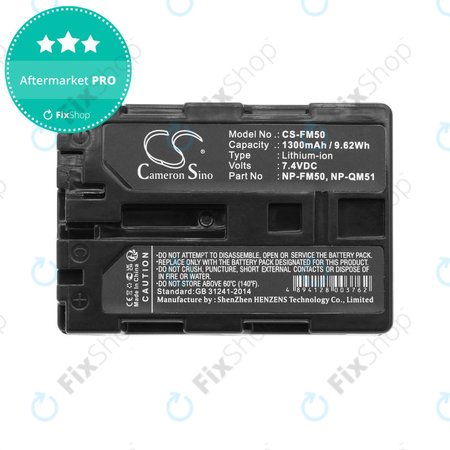 Batterie pour Sony CCD-TR108, Cyber-shot DSC-S50, 1300mAh, Li-Ion, 7.4V, NP-QM51, HQ