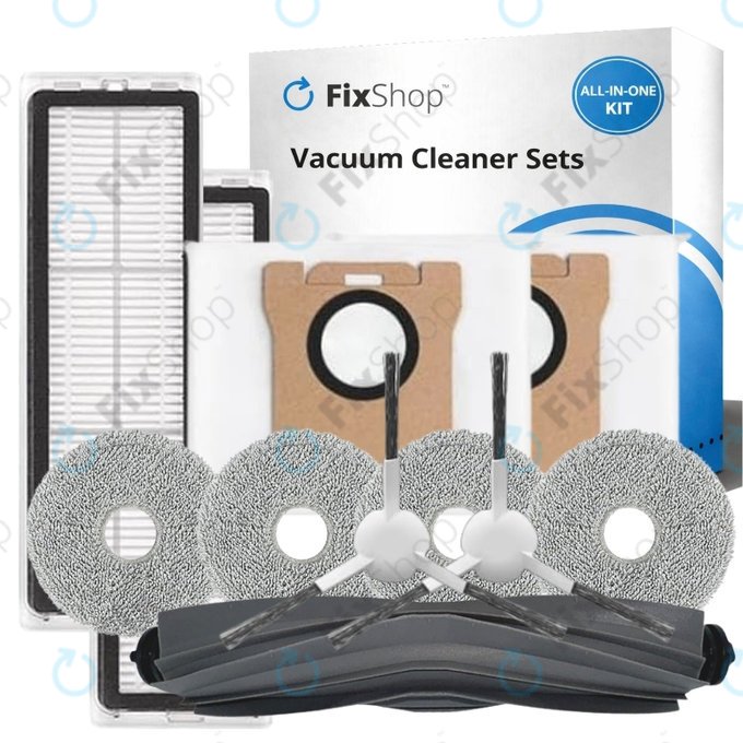 Kit de pièces de rechange pour Xiaomi Dreame L10s Ultra, Xiaomi Dreame L10s Pro (1x Brosse principale, 2x Filtre, 2x Brosse latérale, 4x Chiffon de vadrouille, 2x Sac à poussière)