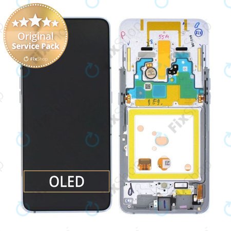 Samsung Galaxy A80 A805F - Écran LCD + Ecran Tactile + Cadre (Blanc Fantôme) - GH82-20348B, GH82-20390B, GH82-20368B Genuine Service Pack