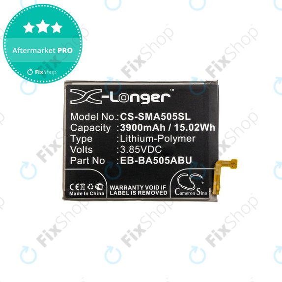 Batterie pour Samsung A20 A205F, 3900mAh, Li-Pol, 3.85 V, EB-BA505ABN, HQ